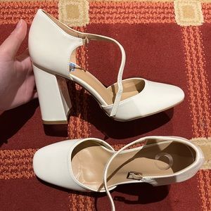 White 3in heels